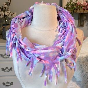 Justice Infinity Scarf Multicolor Pastel Purple Pink Fringe